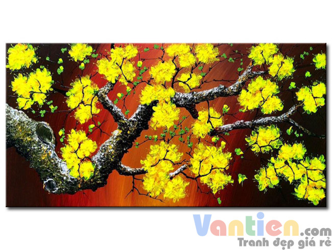 Tranh sơn dầu Cành Mai Ngày Xuân M2122 là một tác phẩm nghệ thuật đáng để bạn sở hữu trong ngày Tết. Hãy chiêm ngưỡng tác phẩm này trong hình ảnh để cảm nhận sự khéo léo của nghệ sĩ trong việc tái hiện hoa mai đầy tươi mới.